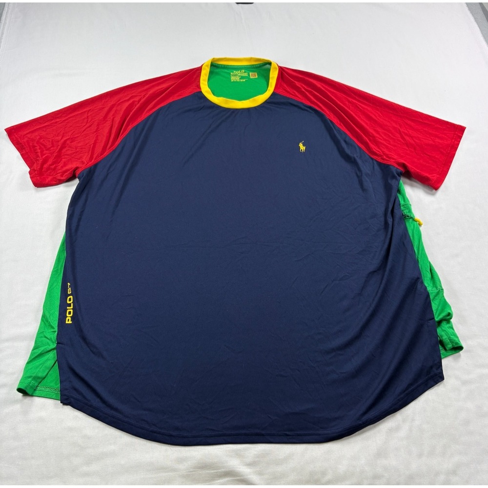 Polo Ralph Lauren Performance Shirt Mens 2XB Big Colorblock Stretch Crew Neck